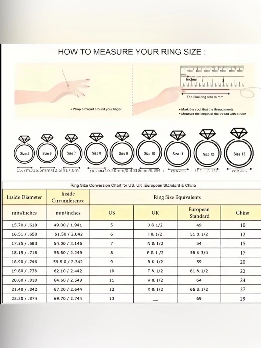 NWOT-Elegant Women’s Size 9 Micro-Inset Princess Cut Cubic Zirconia 2-Ring Set